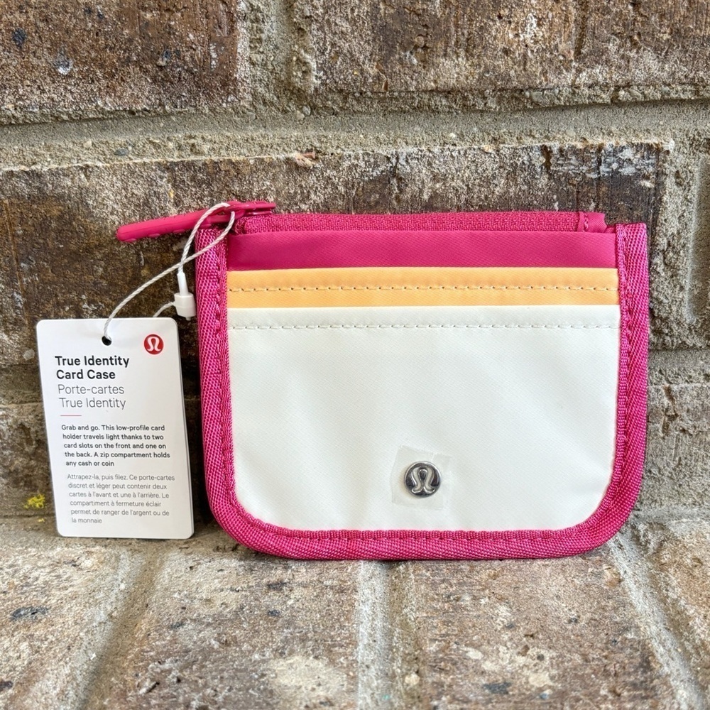NWT Lululemon True Identity Card Case In Raspberry Coulis/Rock Melon/Light Ivory
